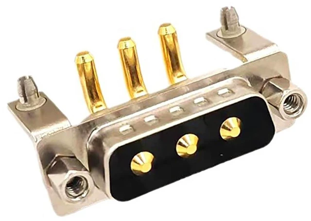 Alt view image 2 of 7 - D Sub 3W3 Male PCB Connector Right Angle High Current Solder2Male