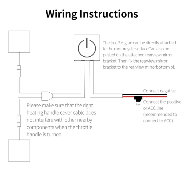 Alt view image 6 of 7 - Heated Motorcycle Handlebar Grips 12V with Smart Temperature Control 3-Level Adjustable Aramid Fiber Hand Warmers with Mount, IP67 Waterproof, Easy Installation for All 12V Motorbikes