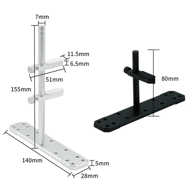 Alt view image 5 of 7 - Graphics Card Bracket Desktop Chassis Bracket Support Bar Aluminum Alloy Height Adjustment for Computer Host Fan Protection (Double Layer 6.1in, Silver)