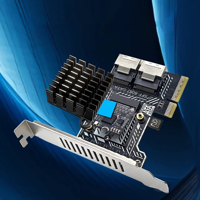 Alt view image 3 of 7 - PCIe SATA Card 2 Port SFF 8087 8 Port SATA 6Gbps Expansion