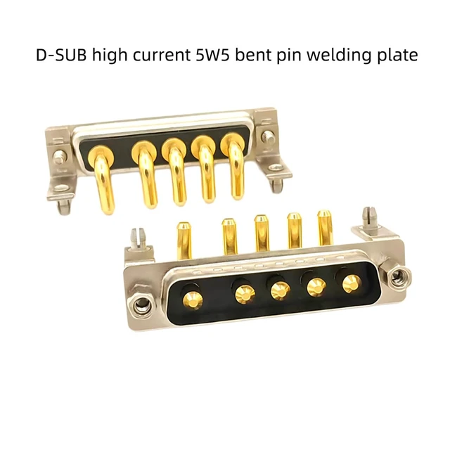 Alt view image 2 of 7 - D Sub 5W5 PCB Connector Right Angle High Current Solder (2, Male)