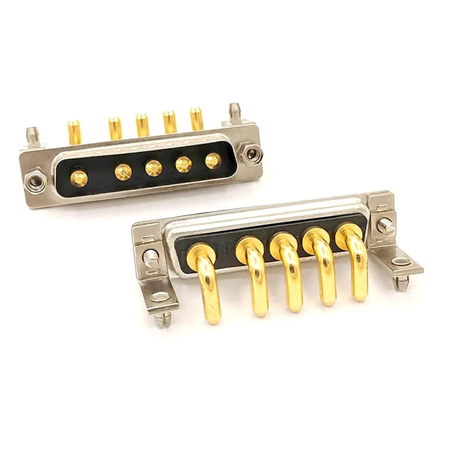 Alt view image 3 of 7 - D Sub 5W5 PCB Connector Right Angle High Current Solder (2, Male)