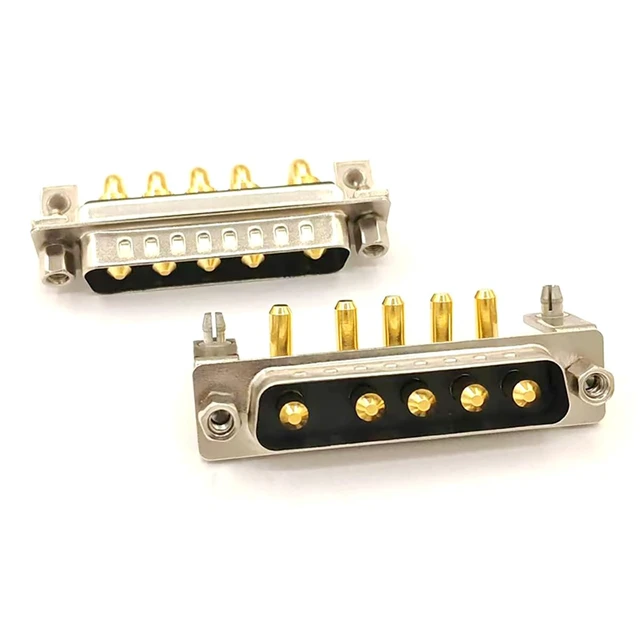 Alt view image 4 of 7 - D Sub 5W5 PCB Connector Right Angle High Current Solder (2, Male)