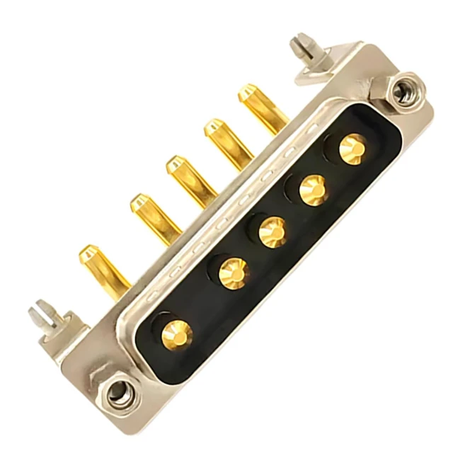 Alt view image 5 of 7 - D Sub 5W5 PCB Connector Right Angle High Current Solder (2, Male)