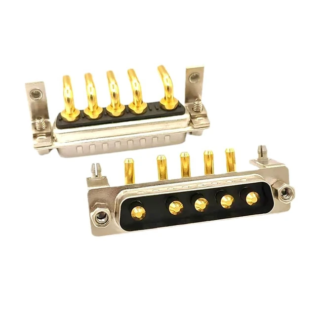 Alt view image 6 of 7 - D Sub 5W5 PCB Connector Right Angle High Current Solder (2, Male)