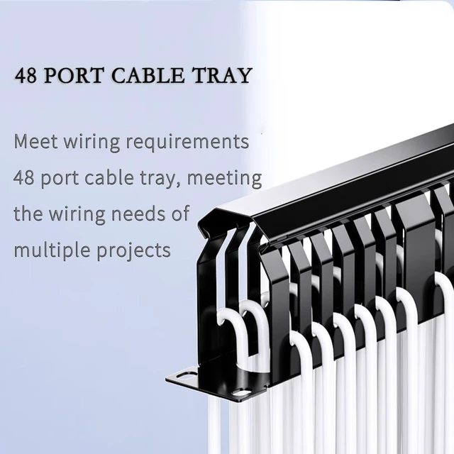 Alt view image 3 of 7 - 48 Slots Cable Manager Server Rack Cable Management Engineering-Grade Wire Organizer Support for Standard 19" Server 1U Chasiss (1Piece)