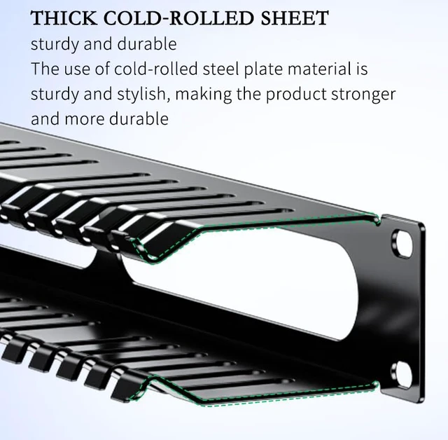 Alt view image 4 of 7 - 48 Slots Cable Manager Server Rack Cable Management Engineering-Grade Wire Organizer Support for Standard 19" Server 1U Chasiss (1Piece)