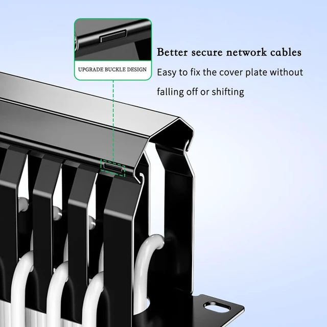 Alt view image 5 of 7 - 48 Slots Cable Manager Server Rack Cable Management Engineering-Grade Wire Organizer Support for Standard 19" Server 1U Chasiss (1Piece)