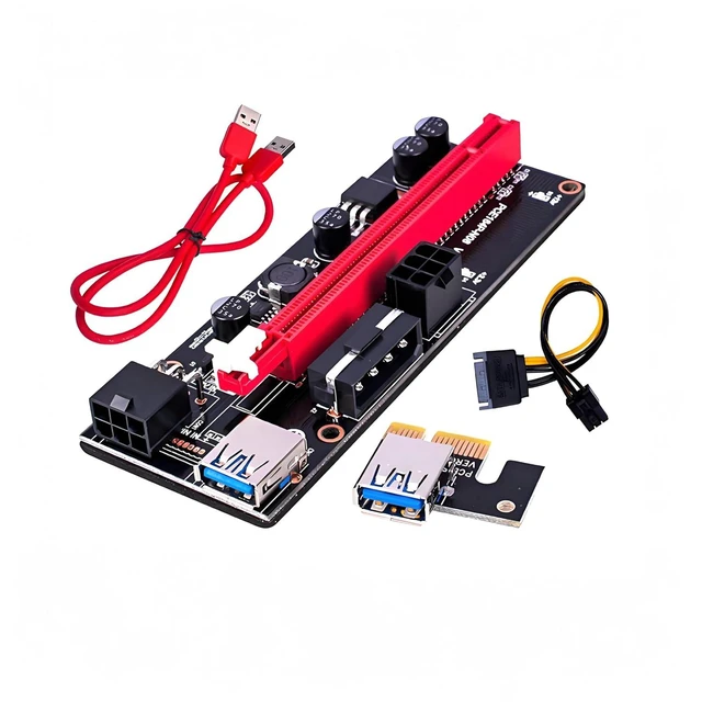 Main image of VER009S Graphics Card PCIe Extender USB 3.0 Riser Integrated 4PIN 6PIN SATA15PIN Power Port for 1-16X