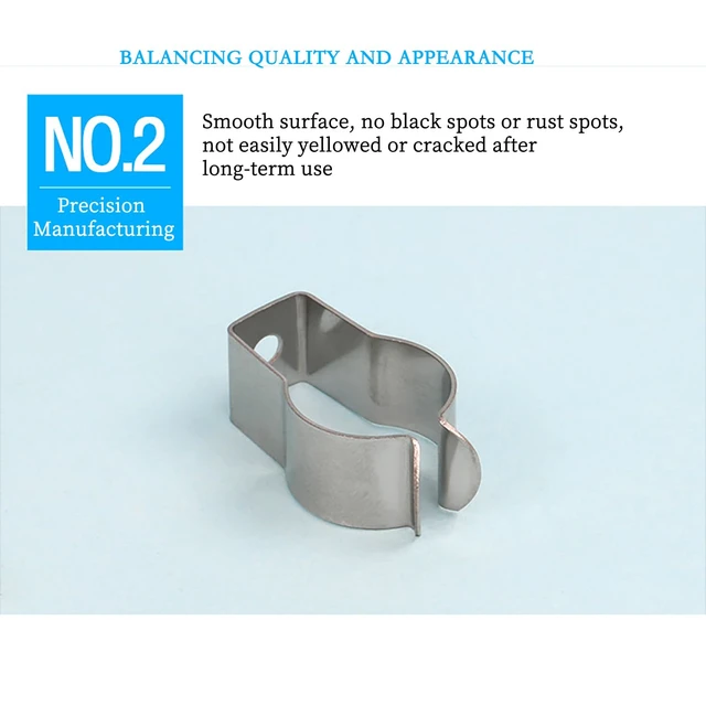 Alt view image 7 of 7 - 10Pcs T6 Tube Clamp Spring Steel Clips Heavy Duty and Convenient Tool Lamp Holder for Fixing LED Lights Fixtures Indoor Use (Stainless Steel Clips)