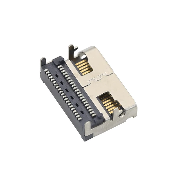 Alt view image 3 of 7 - Oculink PCIe SFF-8612 42pin Horizontal SMT Connector, 4i Hard Drive Interface with 4-Leg Through-Hole Mount, 300 Mating Cycles (2)