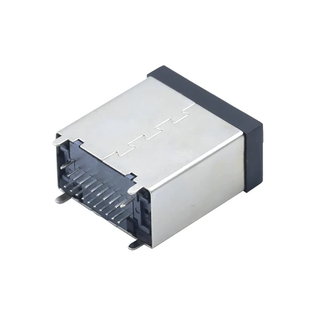 Alt view image 3 of 6 - E Type Connector 19Pin Female 180Degree Adapter Compatible with HDMI, 8K High-Definition Anti-Vibration Board Mount for Automotive and Industrial Applications