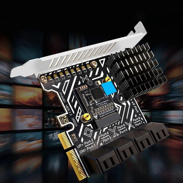 Alt view image 5 of 7 - PCIe 3.0 SATA Card 8 Port SATA 6Gbps Storage Expansion