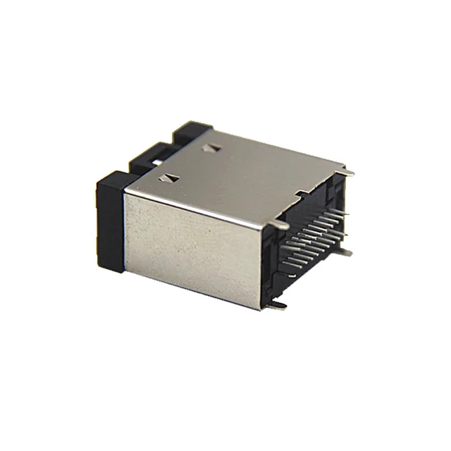 Alt view image 5 of 6 - E Type Connector 19Pin Female 180Degree Adapter Compatible with HDMI, 8K High-Definition Anti-Vibration Board Mount for Automotive and Industrial Applications