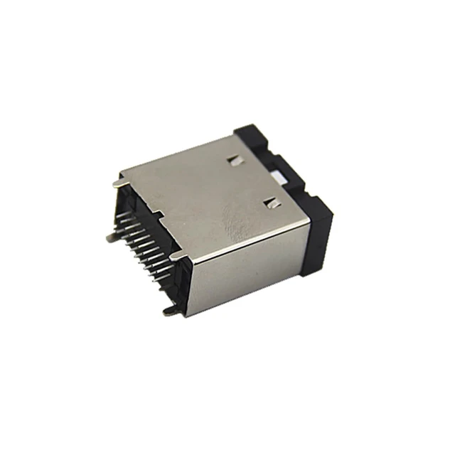 Alt view image 6 of 6 - E Type Connector 19Pin Female 180Degree Adapter Compatible with HDMI, 8K High-Definition Anti-Vibration Board Mount for Automotive and Industrial Applications