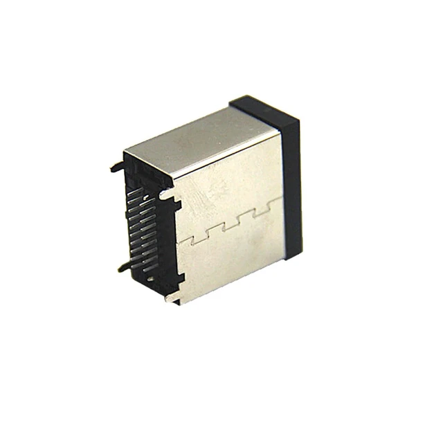 Alt view image 4 of 6 - E Type Connector 19Pin Female 180Degree Adapter Compatible with HDMI, 8K High-Definition Anti-Vibration Board Mount for Automotive and Industrial Applications