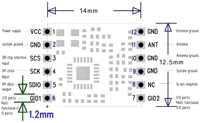 Intersoc Power Module 433MHz Microwave Communication Module A7139 Transmit Control Low Power ...