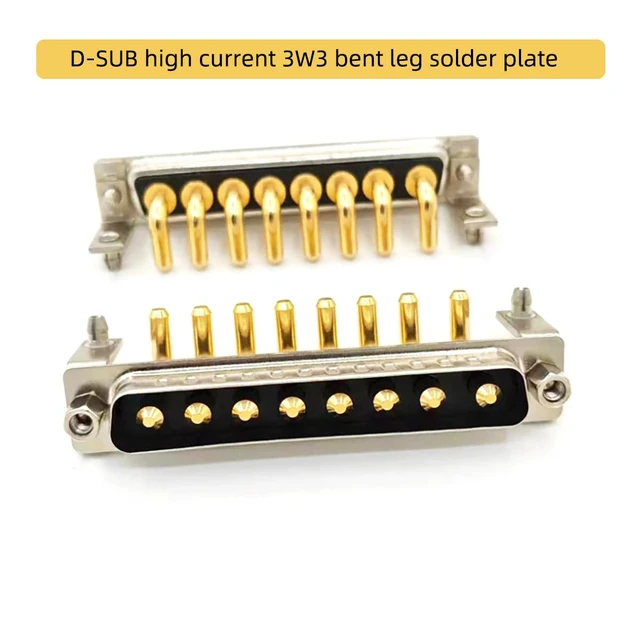 Alt view image 2 of 7 - D Sub 8W8 Male PCB Connector Right Angle High Current Solder (1, male)