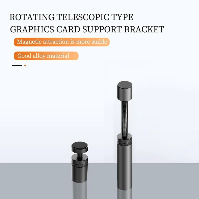 Alt view image 4 of 7 - Graphics Card Bracket Video Card Holder Desktop Bracket Support Bar Aluminum Alloy Small GPU Stand Magnetic Base Black (S)