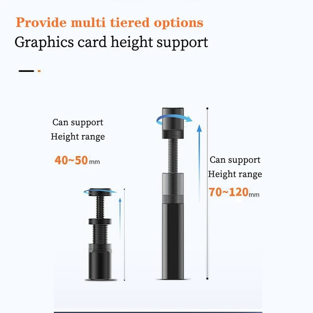 Alt view image 7 of 7 - Graphics Card Bracket Video Card Holder Desktop Bracket Support Bar Aluminum Alloy Small GPU Stand Magnetic Base White (M)