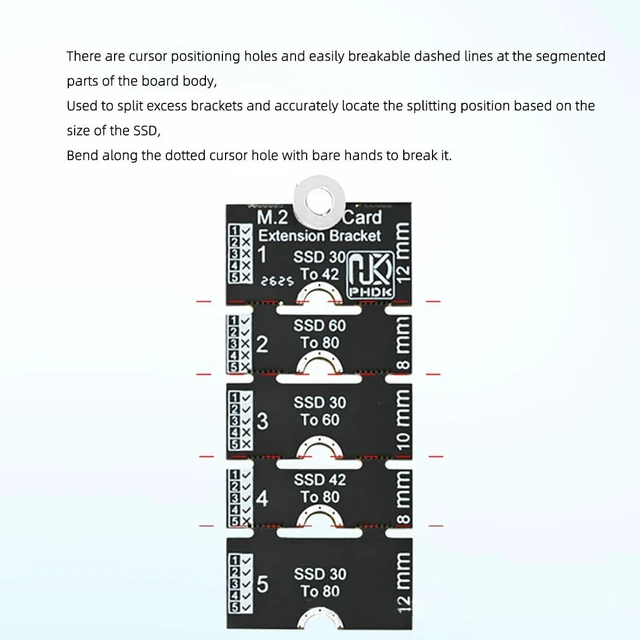 Alt view image 3 of 7 - M.2 NVME SSD Extension Bracket 2230 to 2280 (10)