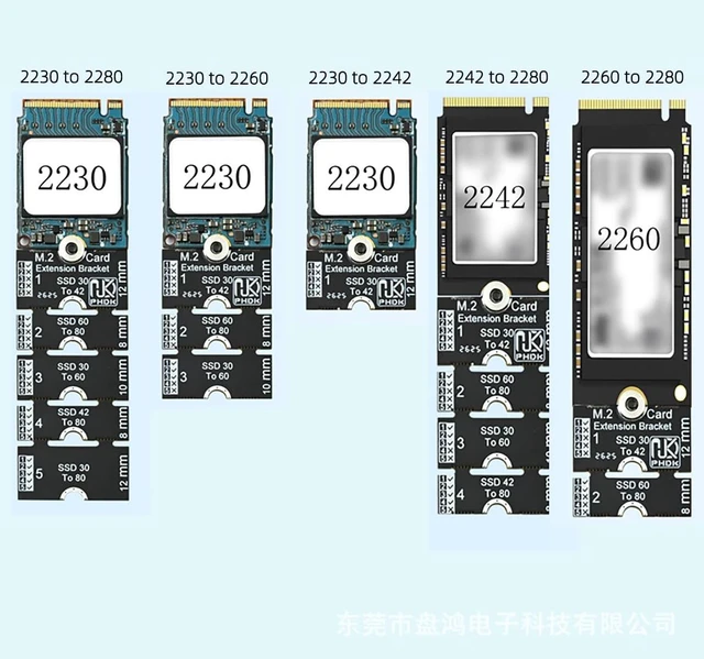 Alt view image 4 of 7 - M.2 NVME SSD Extension Bracket 2230 to 2280 (10)