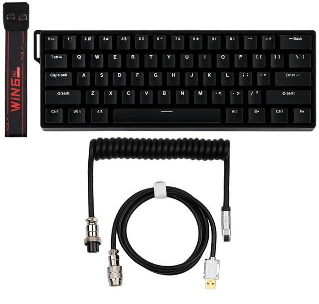 Main image of WIN60 HE 60% Wired Magnetic Keyboard+Puff Aviator Coiled USB Cable