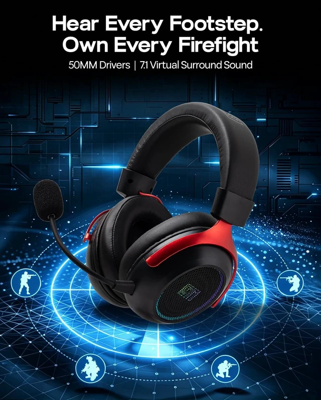 Alt view image 4 of 7 - GX1 Wireless Gaming Headset for PS4/PS5/Switch, 70Hr+