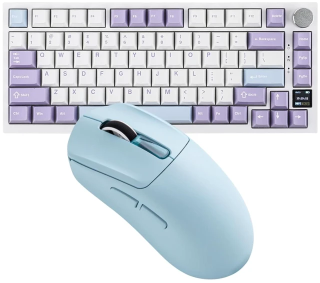Main image of Ajazz AK820 Pro 75% Wireless Mechanical Keyboard with TFT Smart Display&Knob+NEX Lite Wireless Gaming Mouse w/Screens & RGB Charging Dock
