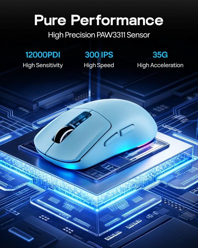 Alt view image 7 of 7 - Ajazz AK820 Pro 75% Wireless Mechanical Keyboard with TFT Smart Display&Knob+NEX Lite Wireless Gaming Mouse w/Screens & RGB Charging Dock