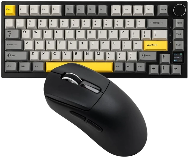 Main image of Ajazz AK820 Pro 75% Wireless Mechanical Keyboard with TFT Smart Display&Knob+NEX Lite Wireless Gaming Mouse w/Screens & RGB Charging Dock