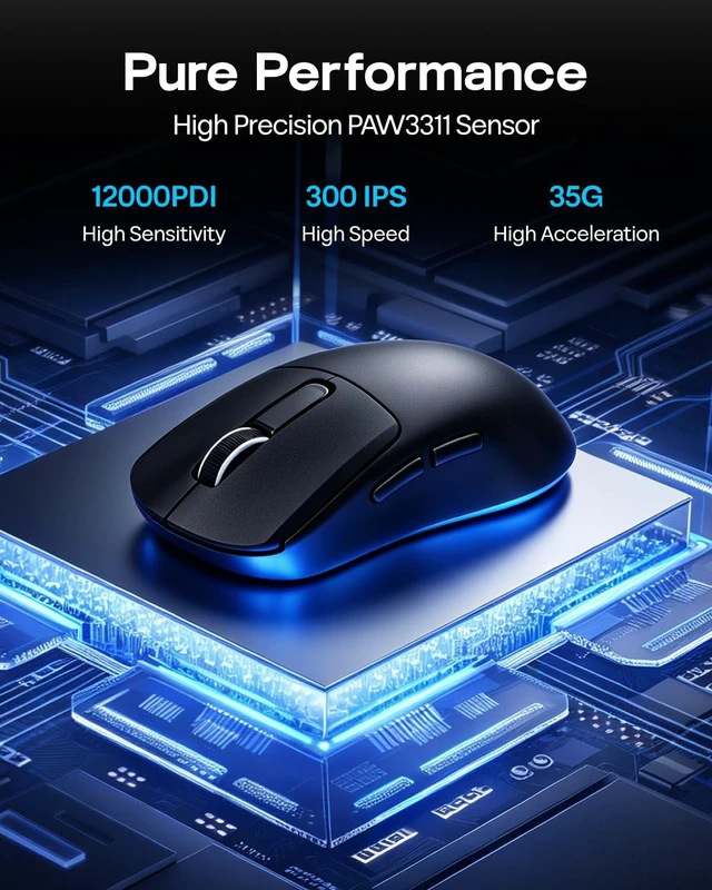 Alt view image 7 of 7 - Ajazz AK820 Pro 75% Wireless Mechanical Keyboard with TFT Smart Display&Knob+NEX Lite Wireless Gaming Mouse w/Screens & RGB Charging Dock