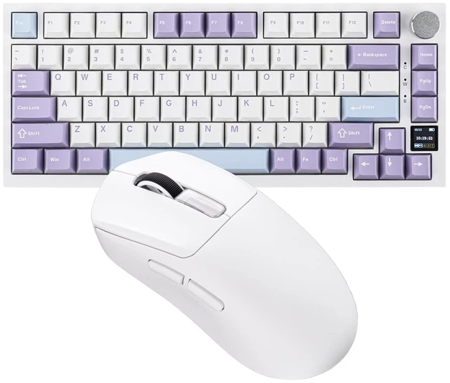 Main image of Ajazz AK820 Pro 75% Wireless Mechanical Keyboard with TFT Smart Display&Knob+NEX Lite Wireless Gaming Mouse w/Screens & RGB Charging Dock