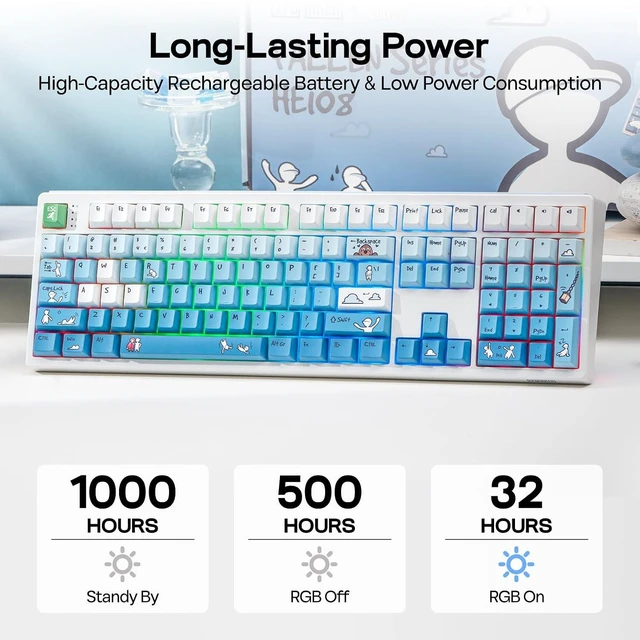 Alt view image 5 of 7 - HE108 Wireless Gaming Keyboard, 8K Polling & 10000mAh, SOCD & DKS