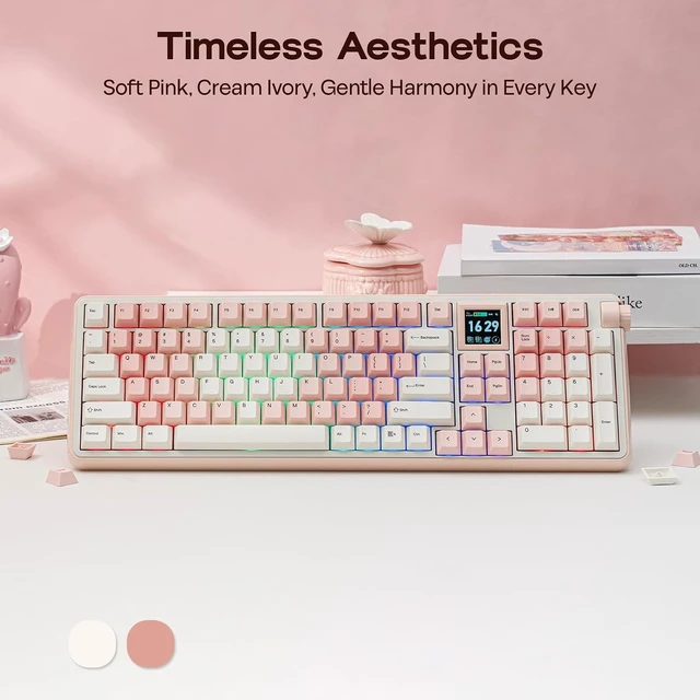 Alt view image 5 of 7 - RT100 PRO Wireless Gaming Keyboard with 1.54" Screen&Knob, RGB