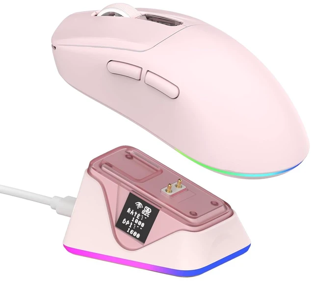 Main image of NEX Lite Wireless Gaming Mouse w/Screens & RGB Charging Dock