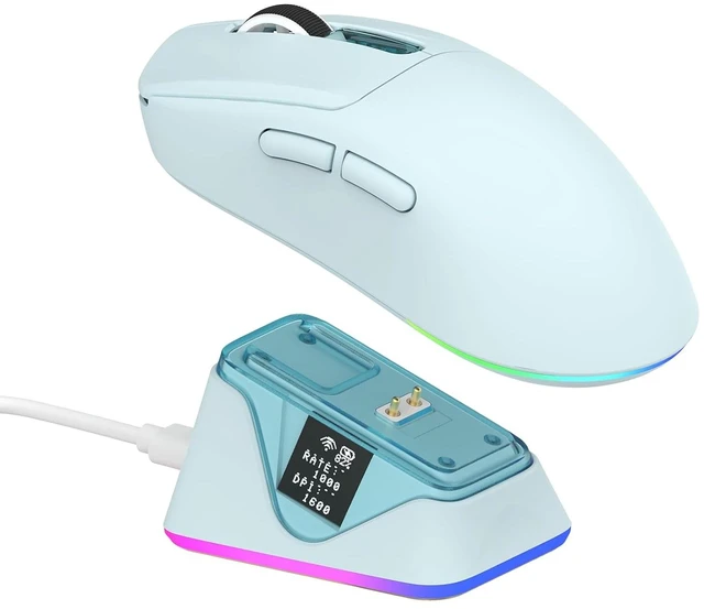 Main image of NEX Lite Wireless Gaming Mouse w/Screens & RGB Charging Dock