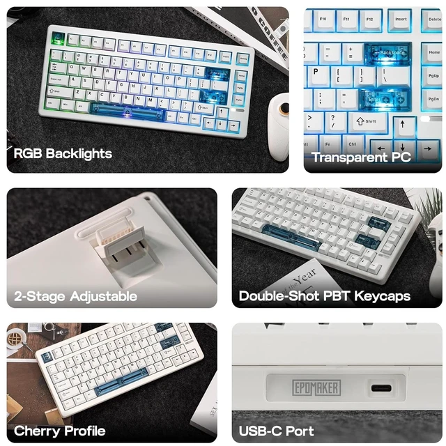 Alt view image 5 of 7 - HE80 Hall Effect Gaming Keyboard, 8K Polling & 32K Scan