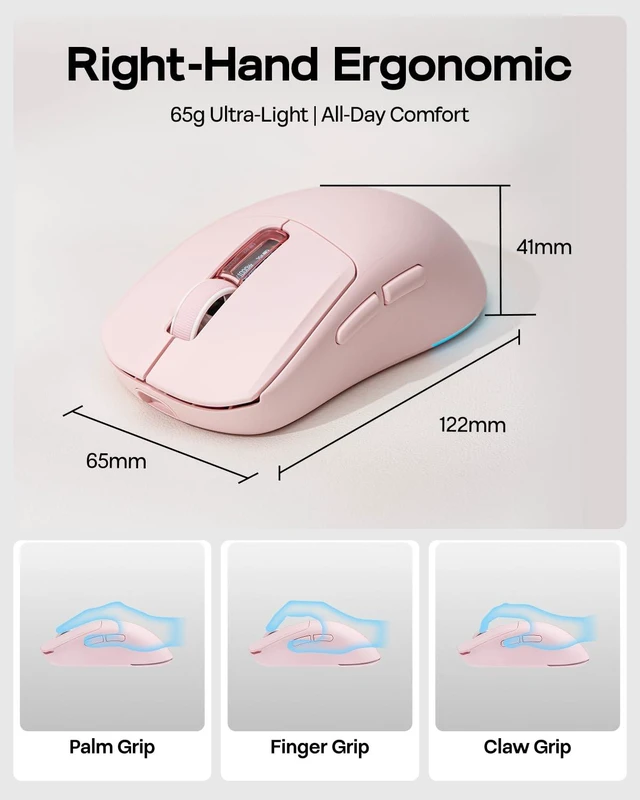 Alt view image 5 of 7 - NEX Lite Wireless Gaming Mouse w/Screens & RGB Charging Dock+GX1 Wireless Gaming Headset for PS4/PS5/Switch, 70Hr+