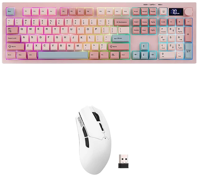 Main image of Aula S102 PRO Membrane Gaming Keyboard w/TFT Screen & Volume Knob+Click Lite Wireless Gaming Mouse