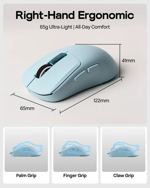 Alt view image 5 of 7 - NEX Lite Wireless Gaming Mouse w/Screens & RGB Charging Dock+GX1 Wireless Gaming Headset for PS4/PS5/Switch, 70Hr+