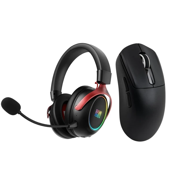 Main image of NEX Lite Wireless Gaming Mouse w/Screens & RGB Charging Dock+GX1 Wireless Gaming Headset for PS4/PS5/Switch, 70Hr+