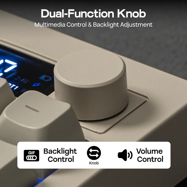 Alt view image 6 of 7 - Aula S102 PRO Membrane Gaming Keyboard w/TFT Screen & Volume Knob+Click Lite Wireless Gaming Mouse