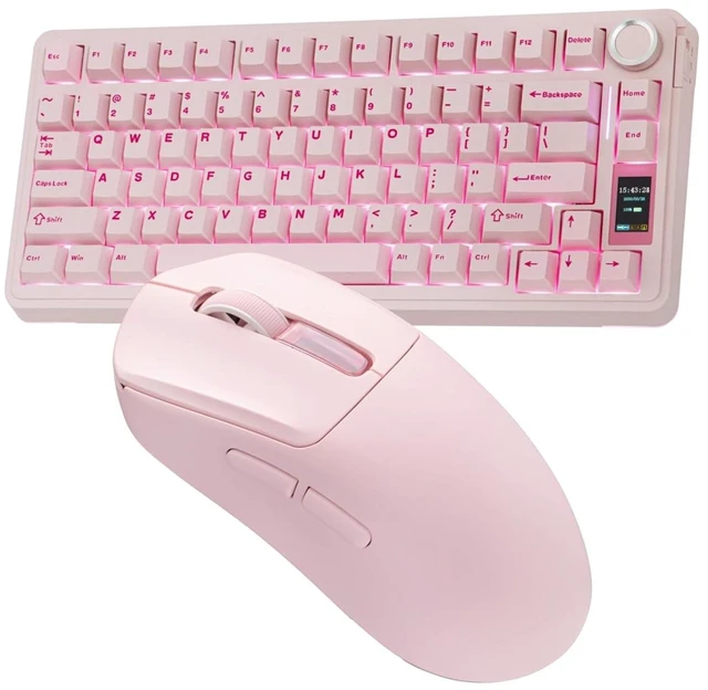 Main image of X Aula EA75 MAX Wireless Gaming Keyboard with Screen & Knob+NEX Lite Wireless Gaming Mouse w/Screens & RGB Charging Dock