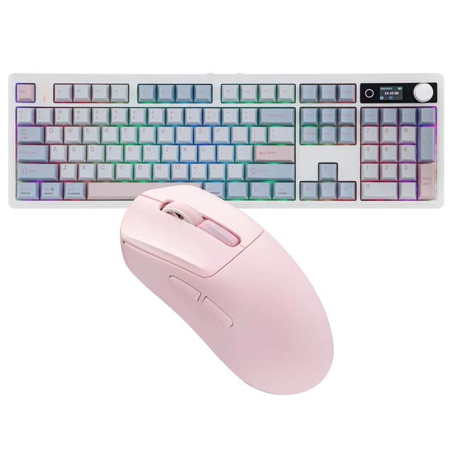 Main image of TH108 V2 PRO Full Size Mechanical Keyboard with Screen&Knob NEX Lite Wireless Gaming Mouse w/Screens & RGB Charging Dock