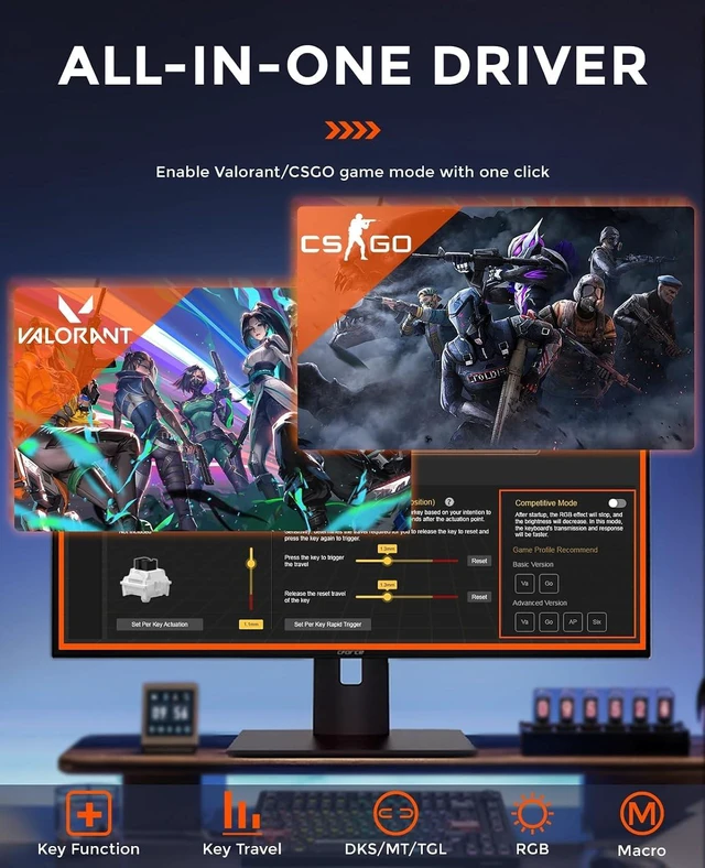 Alt view image 5 of 7 - EK75RT Rapid Trigger Hall Effect Magnetic Switch Mechanical Gaming Keyboard and A950 Wing 8K 35g Ultra-Lightweight Wireless Gaming Mouse Combo