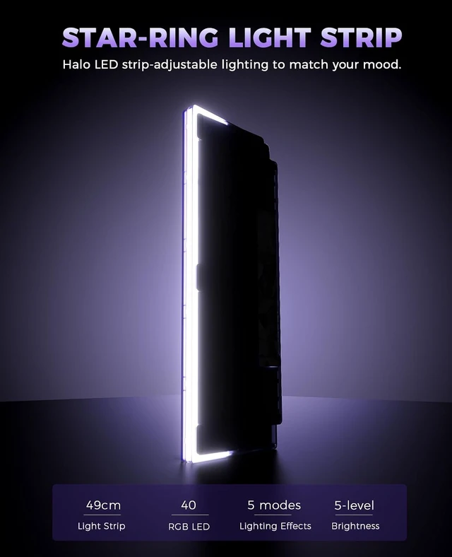 Alt view image 2 of 7 - COOL98 Wireless Mechanical Gaming Keyboard with Clear Keycaps,Knob