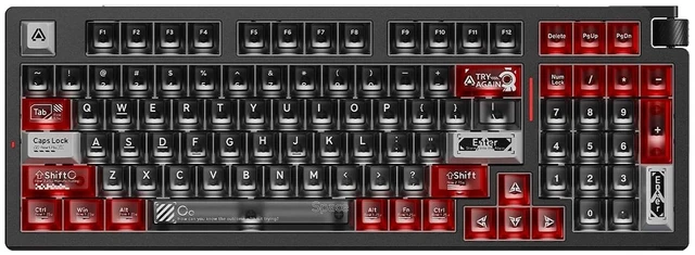 Main image of COOL98 Wireless Mechanical Gaming Keyboard with Clear Keycaps,Knob