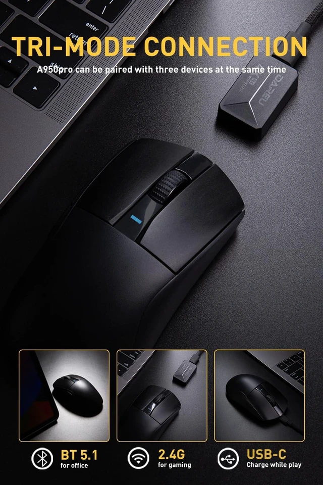 Alt view image 6 of 7 - Gaming Keyboard and Mouse:A950pro Lightweight 4K Polling Rate Wireless Gaming Mouse&COOL60 60% Rapid Trigger Hall Effect Magnetic Switch Keyboard Combo