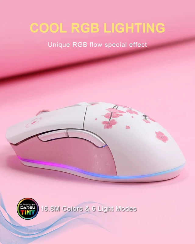 Alt view image 3 of 7 - Sakura Pink Wireless Gaming Mouse and COOL68 Rapid Trigger Magnetic Switch Gaming Keyboard